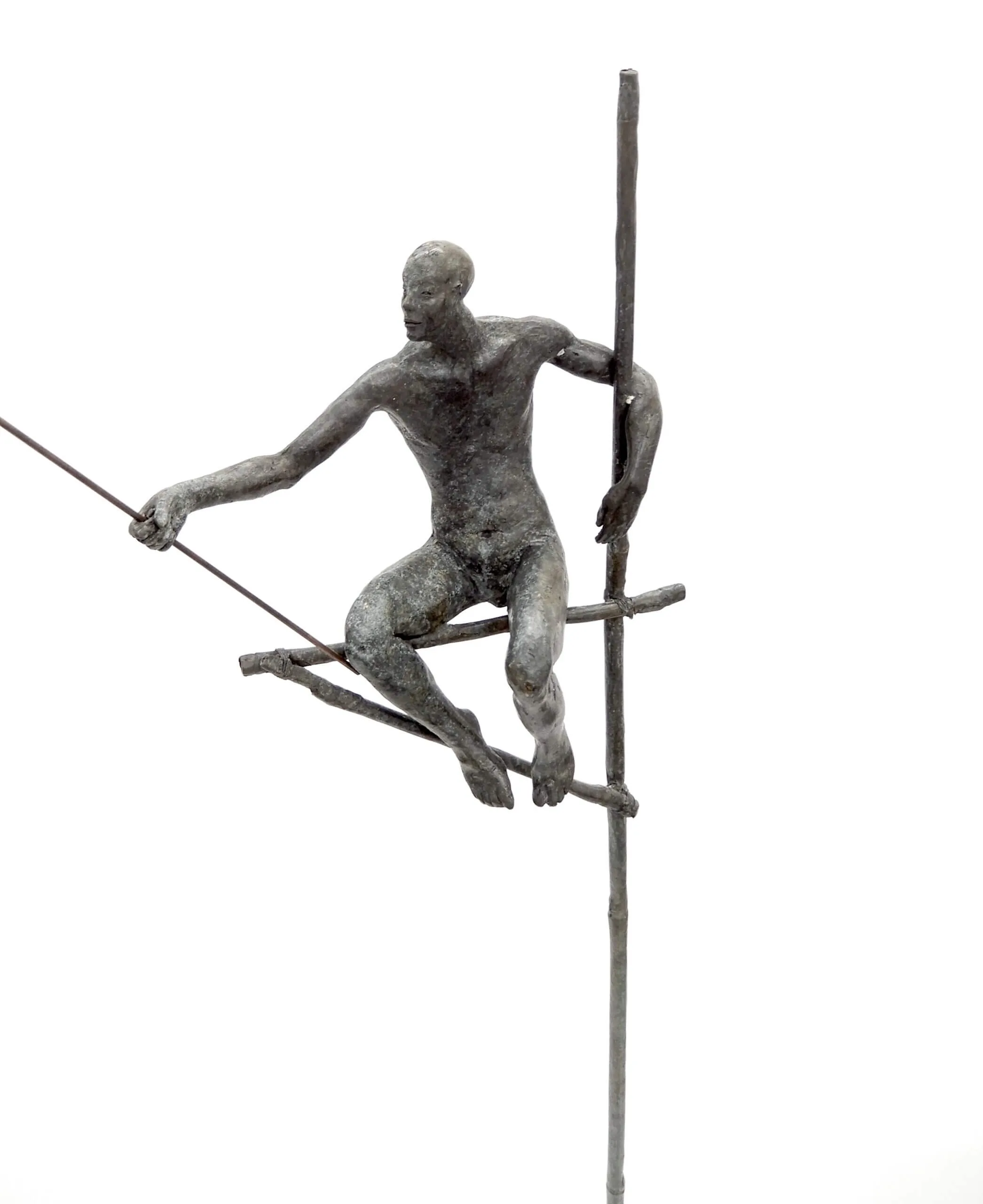 Bronze Fishermen On Tall Stand, Bronze Nera finish