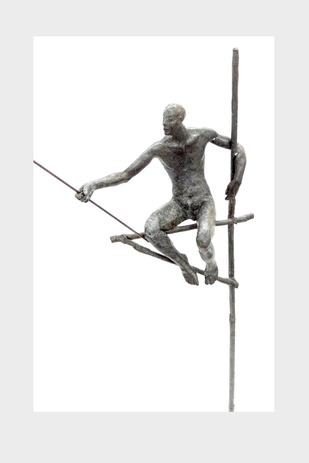 Bronze Fishermen On Tall Stand, Bronze Nera finish