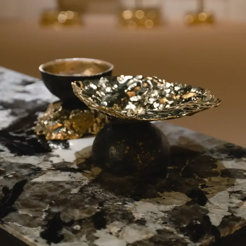 Bronze Flip Bowls, Bronze d'Oro finish