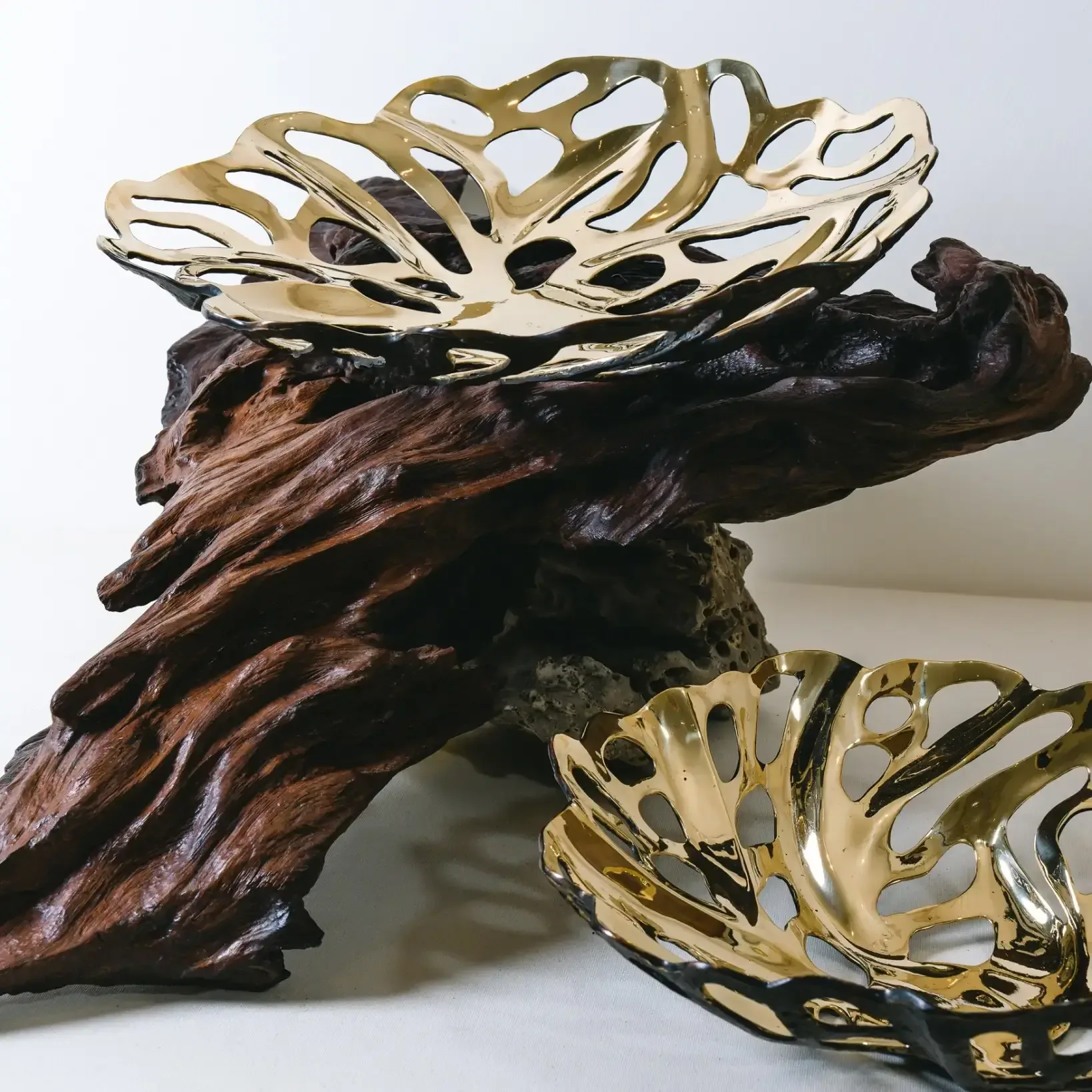 Bronze Flower Bowl, Bronze d'Oro finish