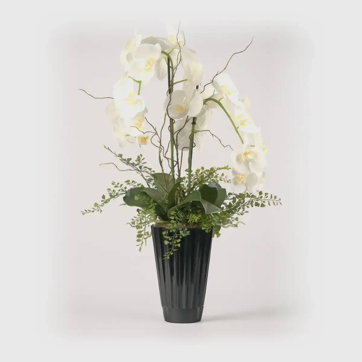 Bronze Fluted Orchid Vase, Bronze Nera finish