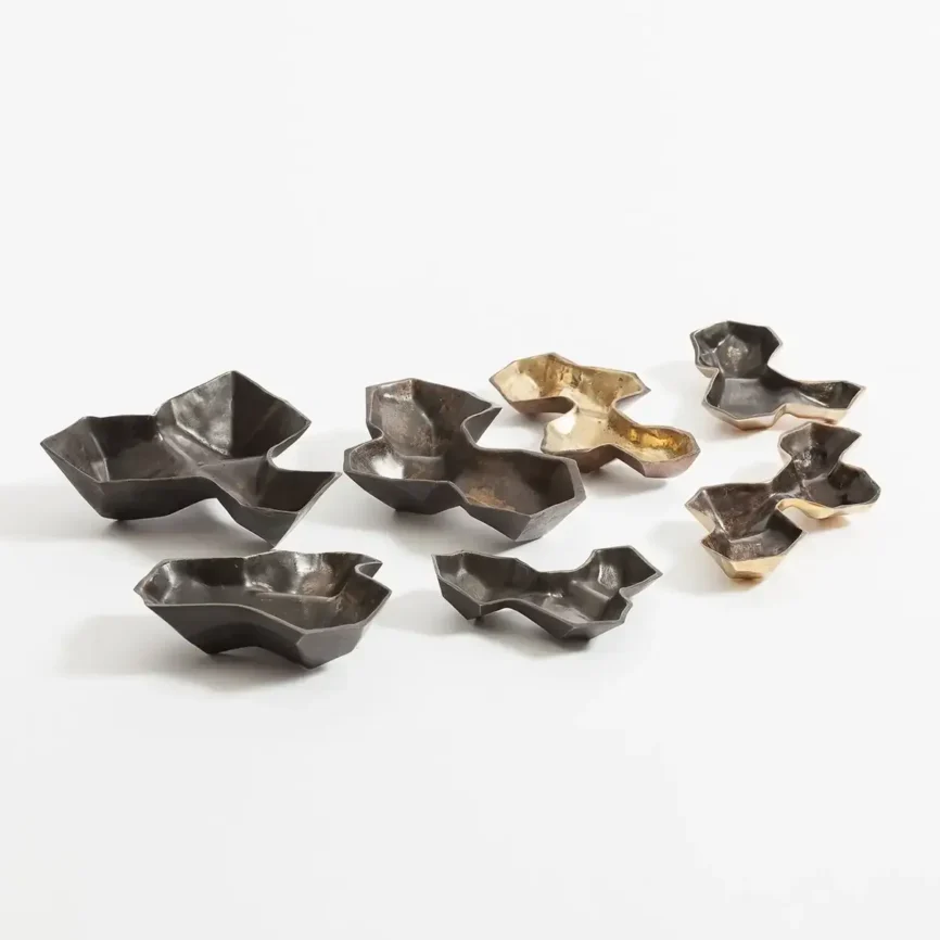 Bronze Geometric Vessels 7pc, Bronze Nera finish