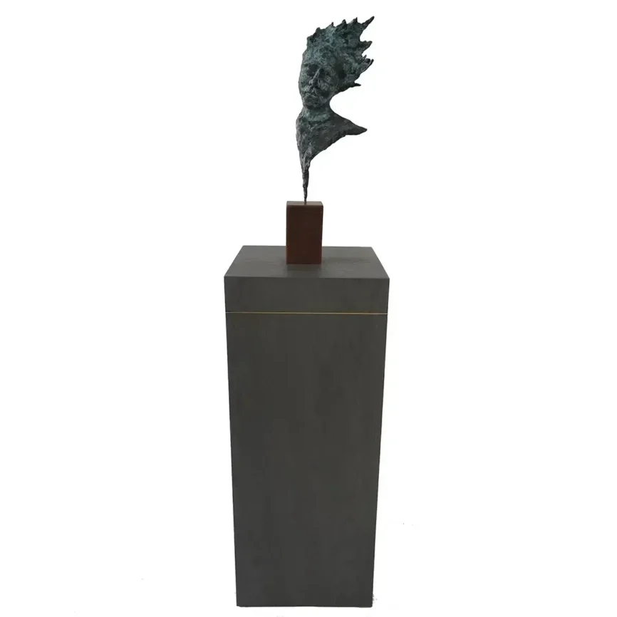 Bronze Head Windy Day Sculpture — bronze sculpture