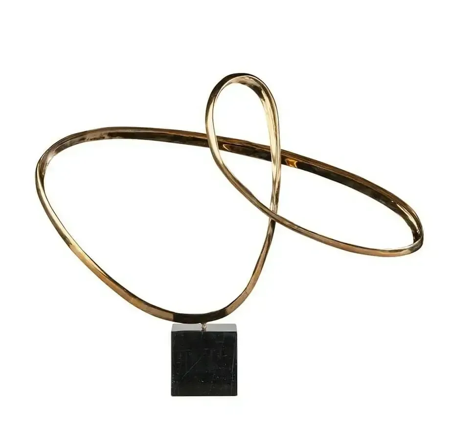 Bronze Infinity Large Sculpture, Bronze d'Oro finish