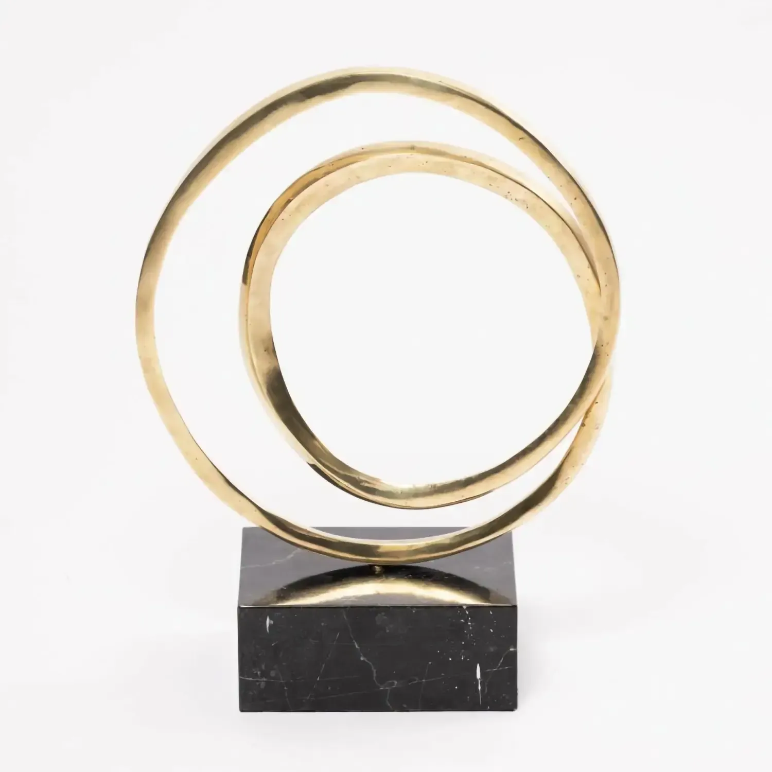 Bronze Infinity Round Sculpture, Bronze d'Oro finish