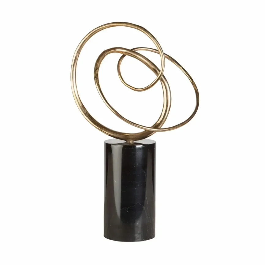 Bronze Infinity Small Sculpture, Bronze d'Oro finish
