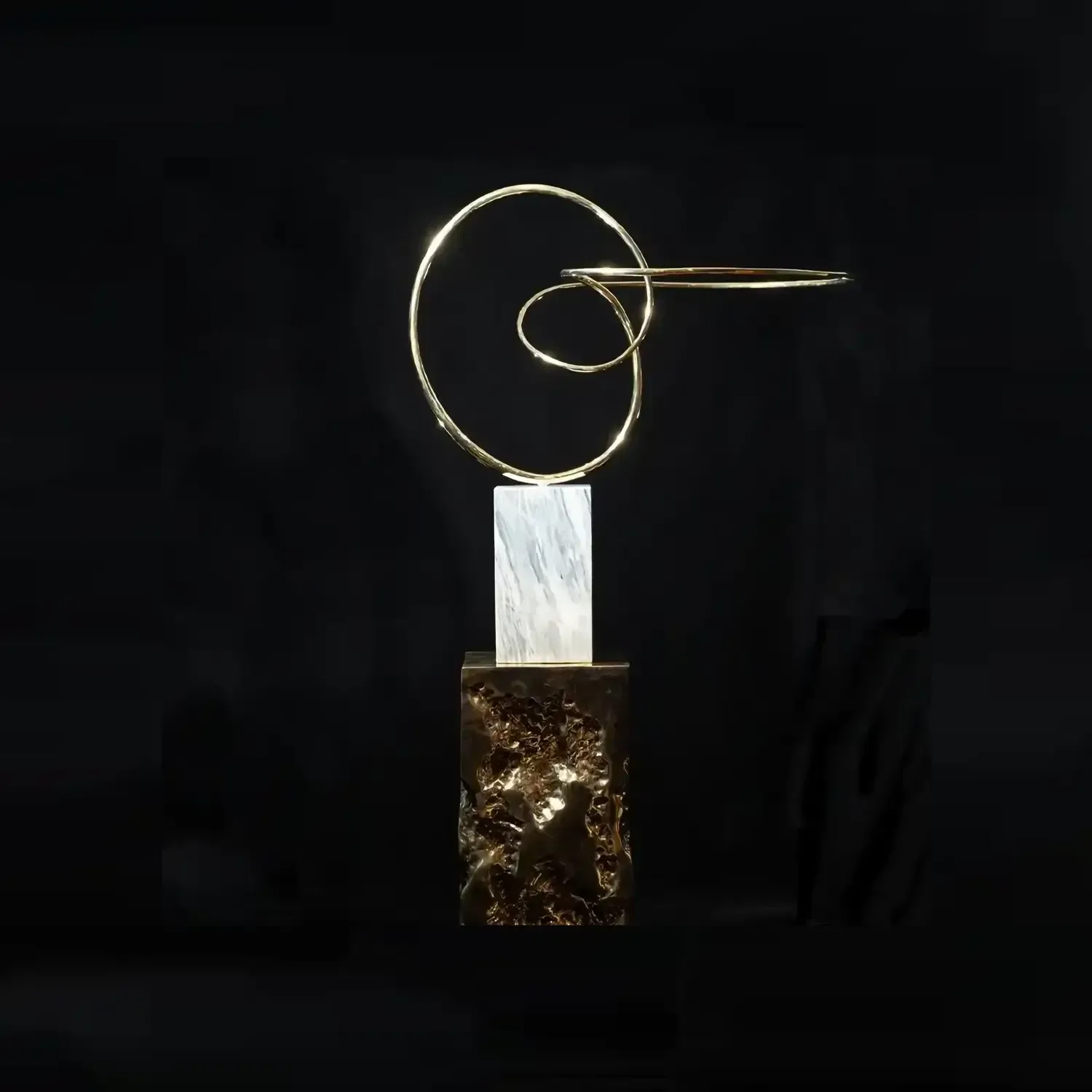 Bronze Infinity Tall Sculpture, Bronze d'Oro finish