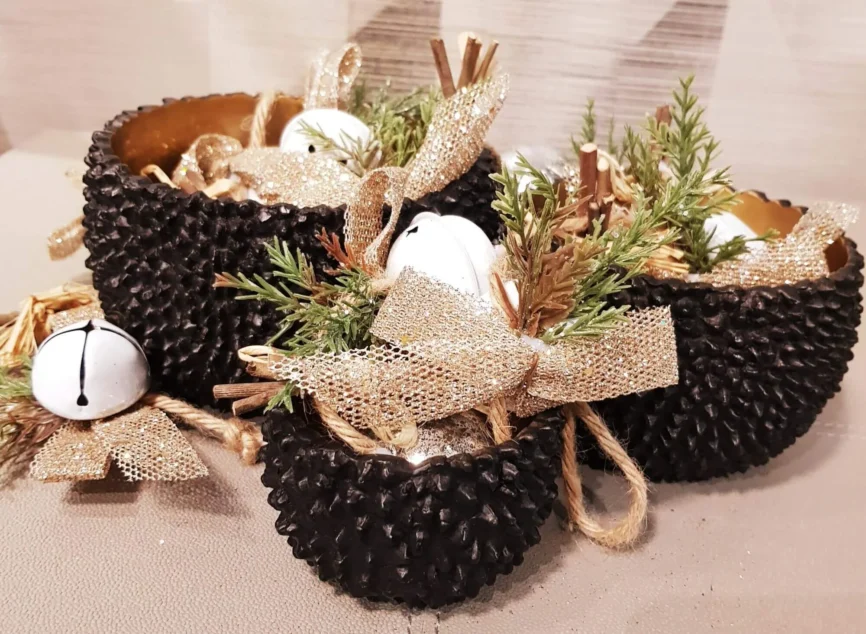 Bronze Jackfruits Bowls set of 3 — bronze sculpture