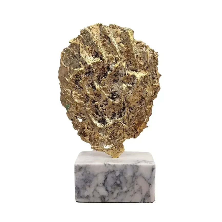 Bronze Lake Sculpture, Bronze d'Oro finish