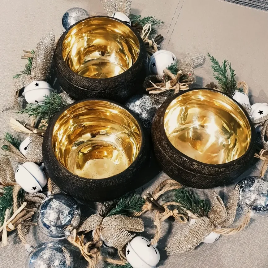 Bronze Lava Bowl, 12×12×8 cm
