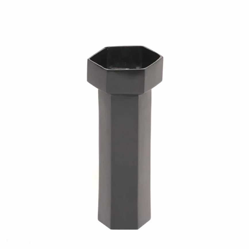 Bronze Nera Hexagon Vase Medium, Bronze Nera finish