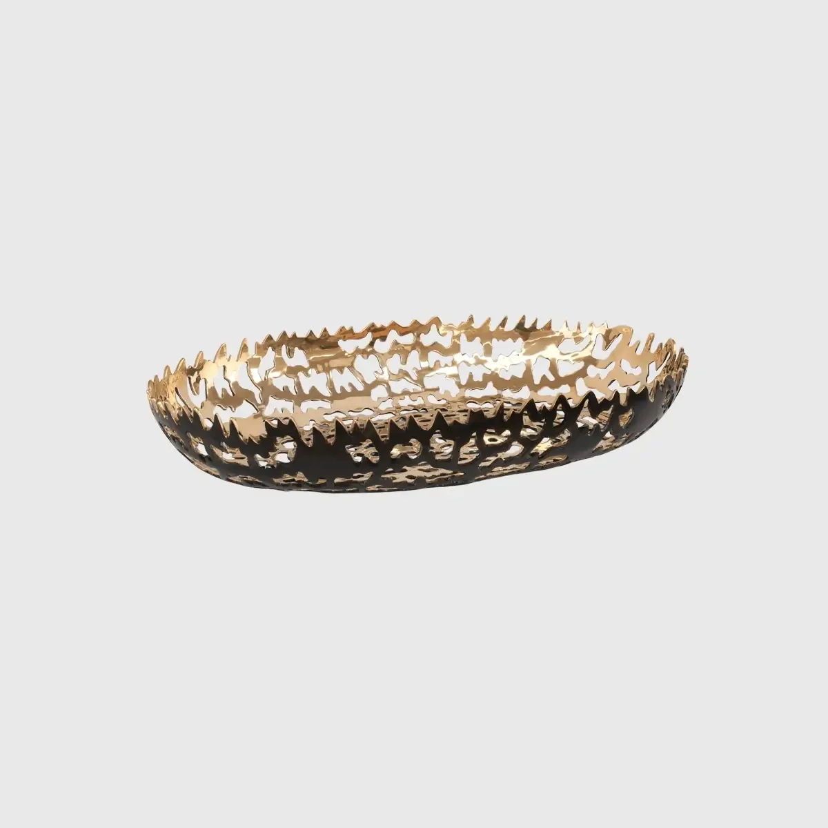 Bronze Oval Coral Bowl, Bronze d'Oro finish
