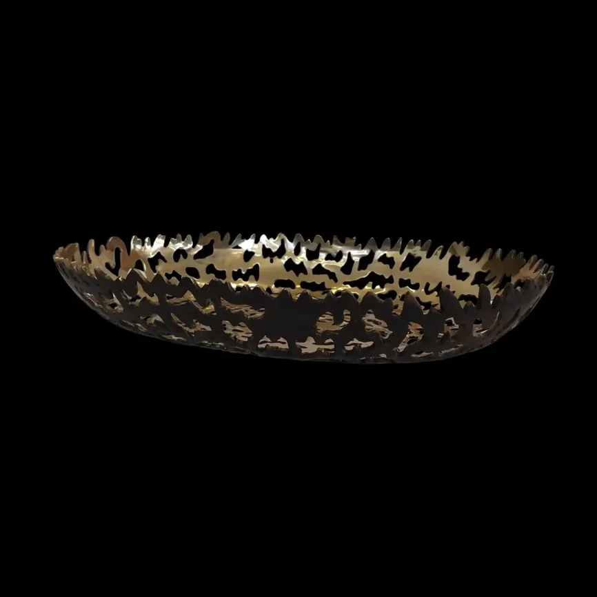 Bronze Oval Coral Bowl, 60×36×10 cm