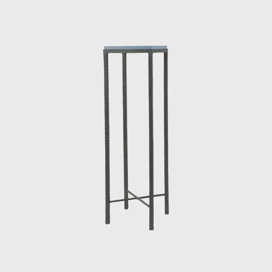 Bronze Pedestal Blu Leather, Bronze Nera finish