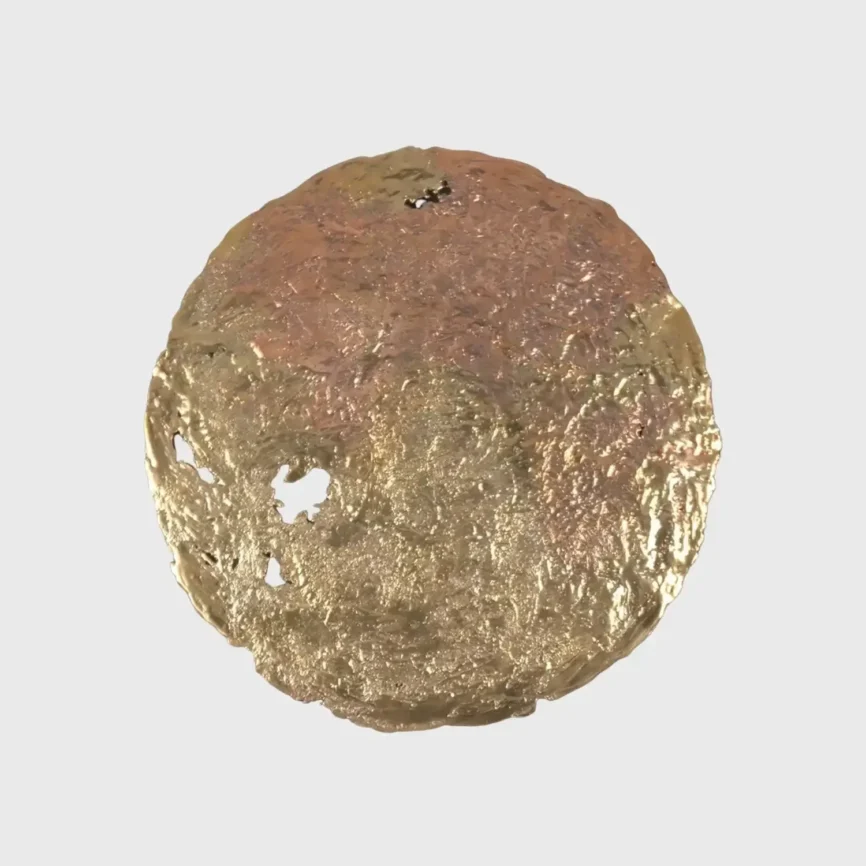 Bronze Sculpture The Moon, Bronze d'Oro finish