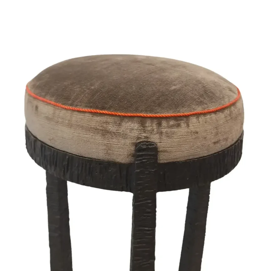 Bronze Tuffet Stool Nera Upholstered, 36×36×53 cm