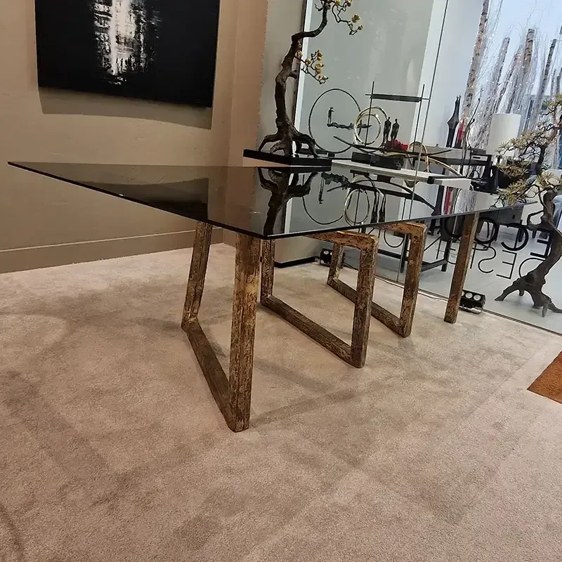 Bronze Twist Dining Table, Bronze Dorato finish