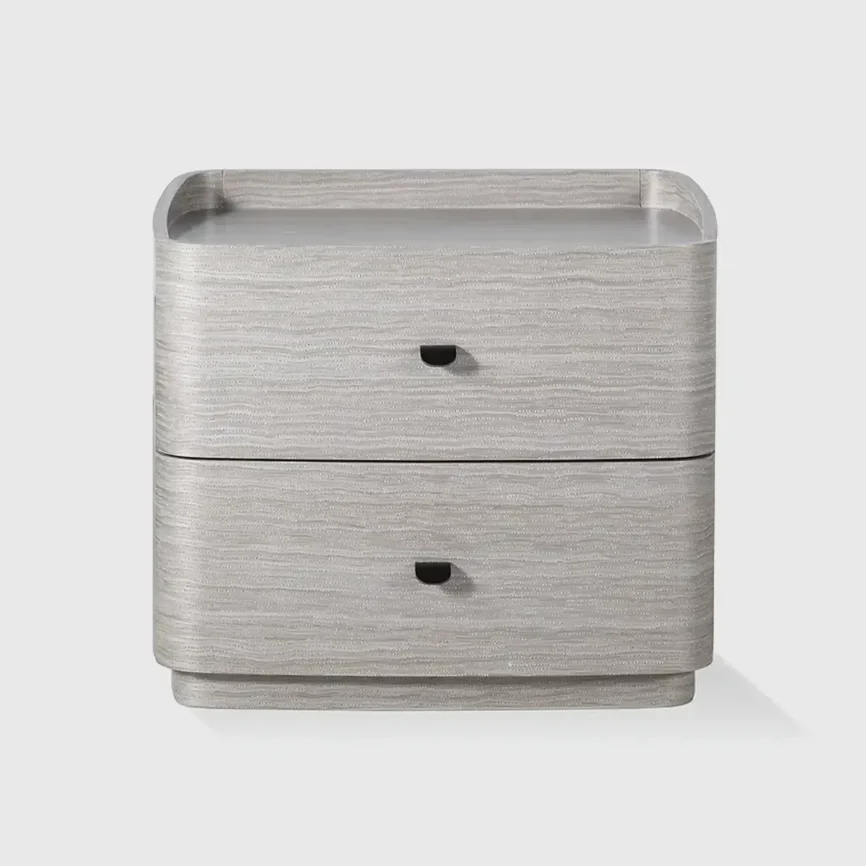 Brooklyn 2 Drawer Nightstand, Cream Engineered Veneer finish
