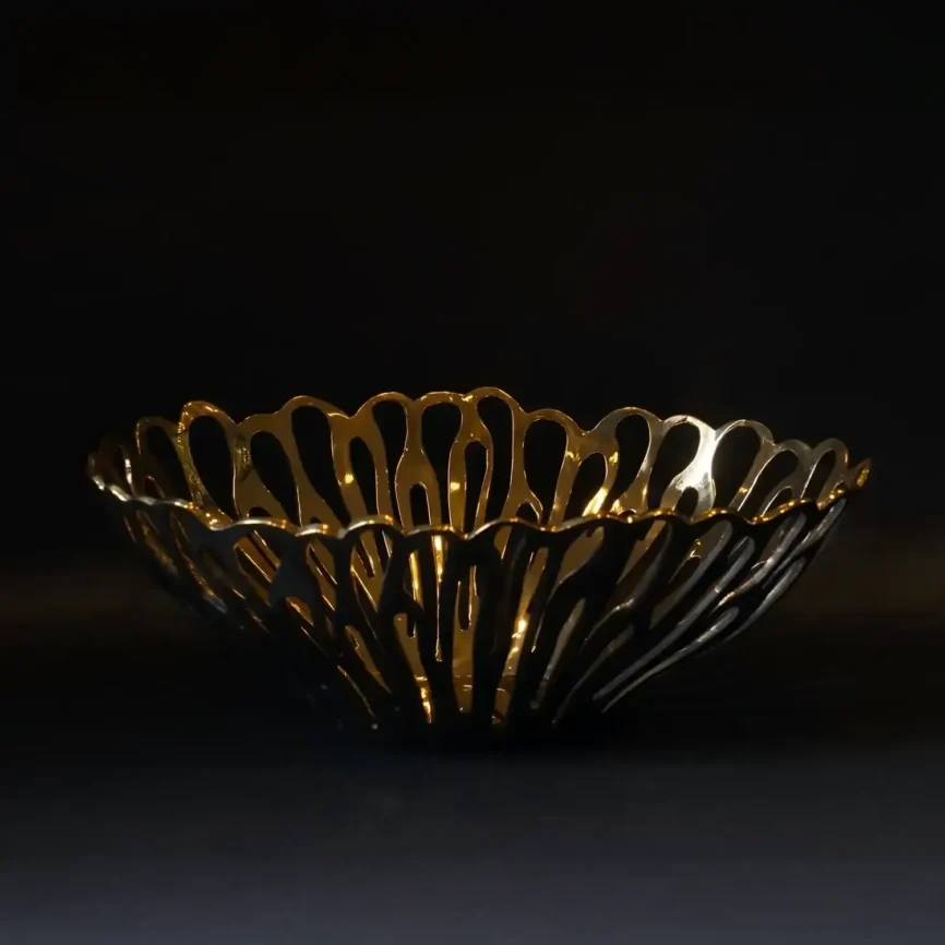 Butterfly Bowl Bronze Dorato, 36×52×20 cm