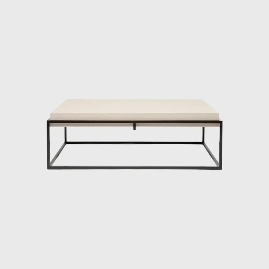 Caged Coffee Table Pumice Leather, Pumice Leather finish