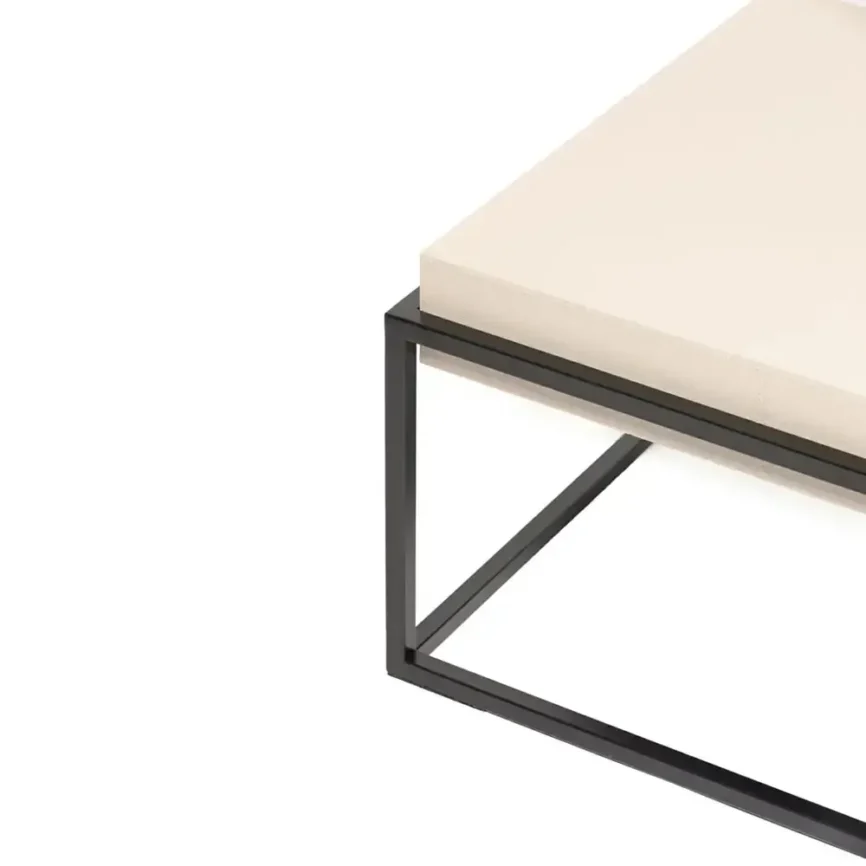 Caged Coffee Table Pumice Leather, 125×64×42 cm