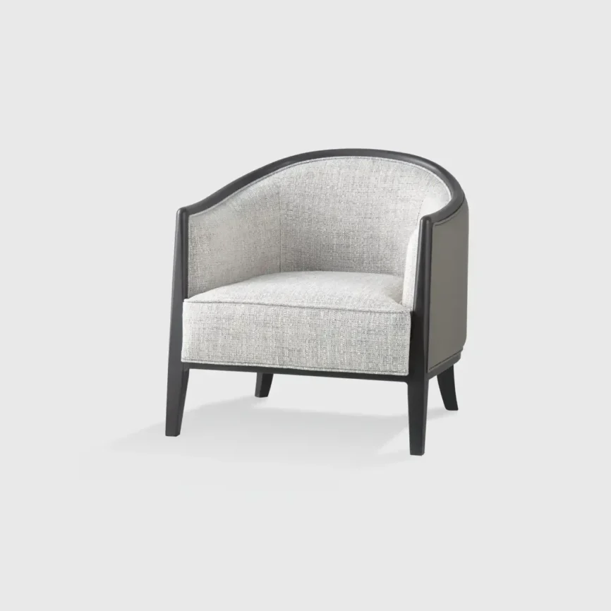 Capitano Armchair Leather and Fabric, 73.3×75×77 cm