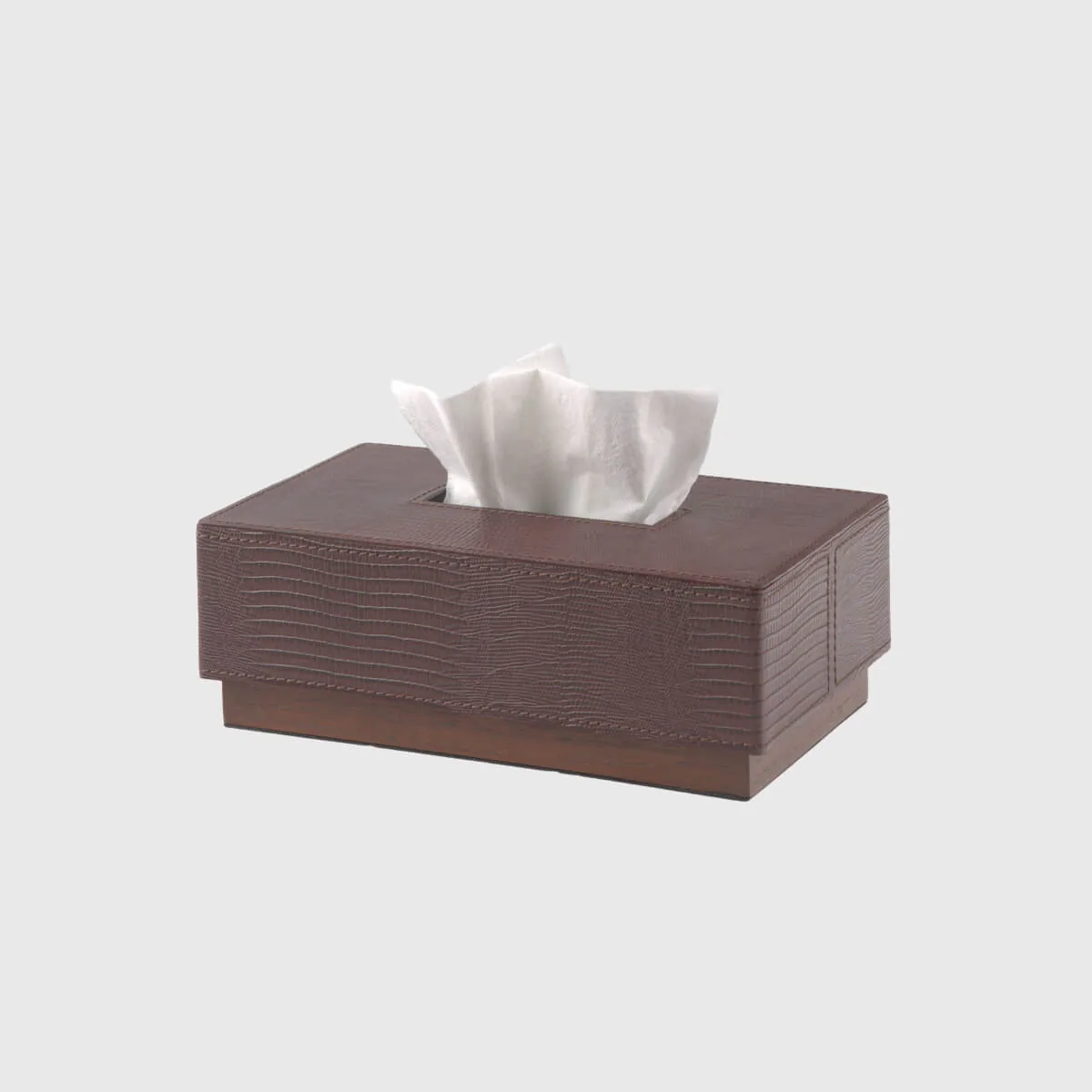 Classic Tissue Box Burgundy Lizard Leather, Lizard Leather finish