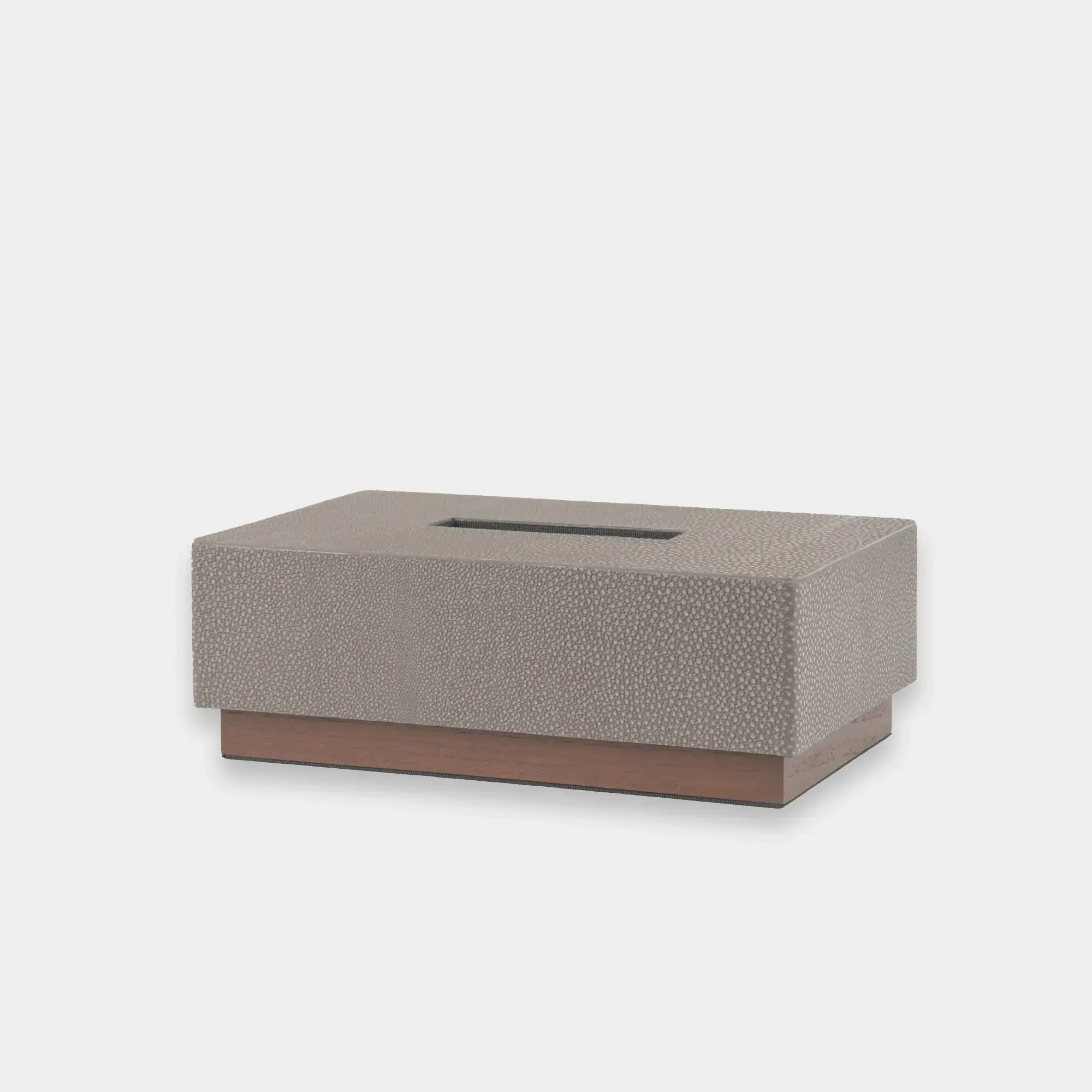 Classic Tissue Box Grey Shagreen Leather, Grey Shagreen Leather finish