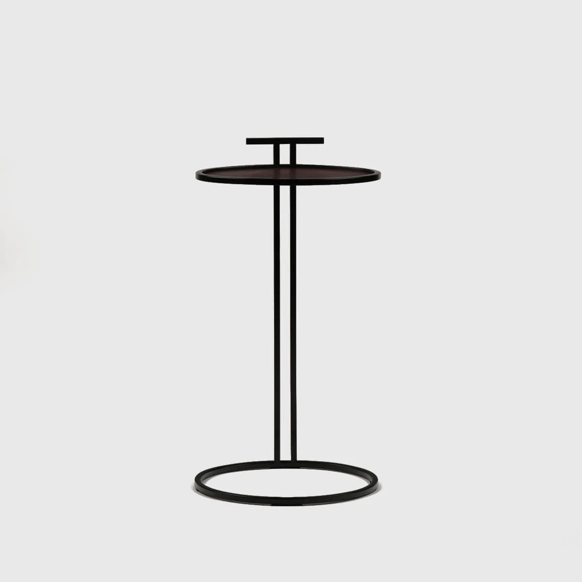 Cocktail Table Oval Burgundy Leather, 35×26×64 cm