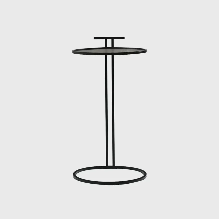 Cocktail Table Oval Grey Shagreen Leather, Grey Shagreen Leather finish