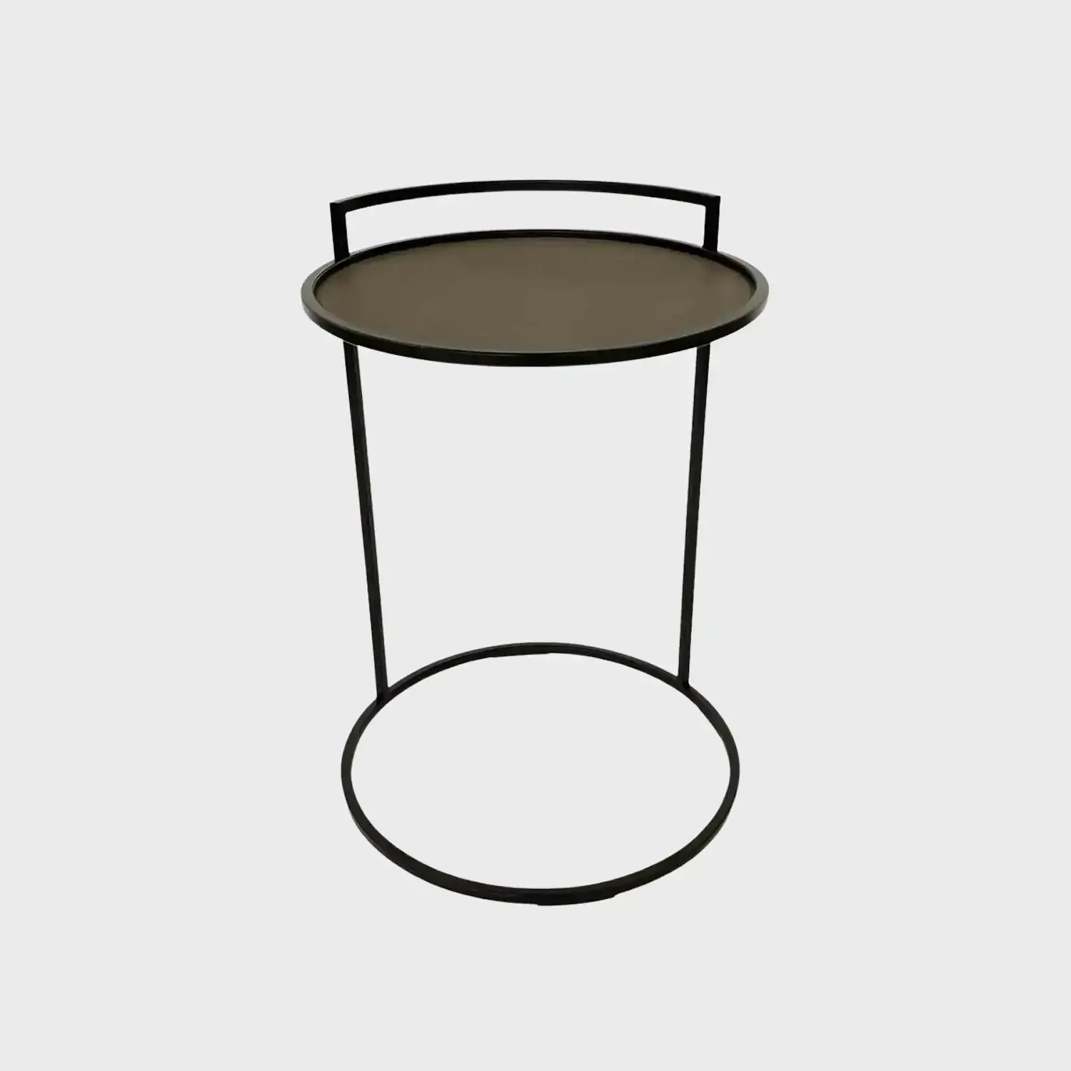 Cocktail Table Round Valen Leather, Valen Leather finish