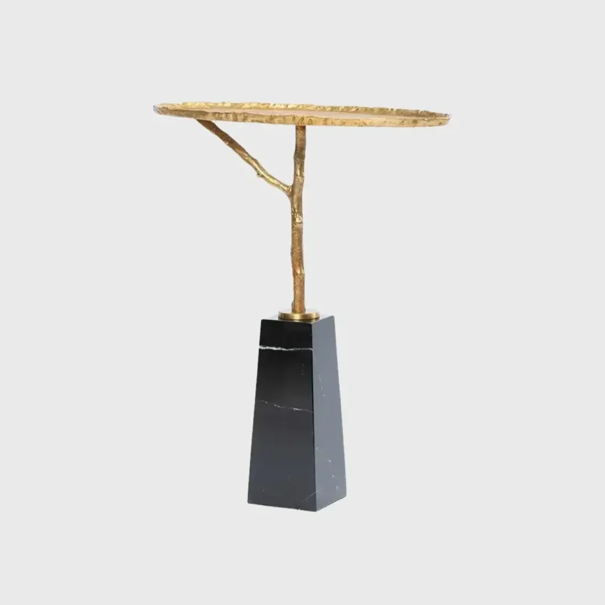 Cocktail Table Y Bronze D'Oro and Marble, Bronze d'Oro finish