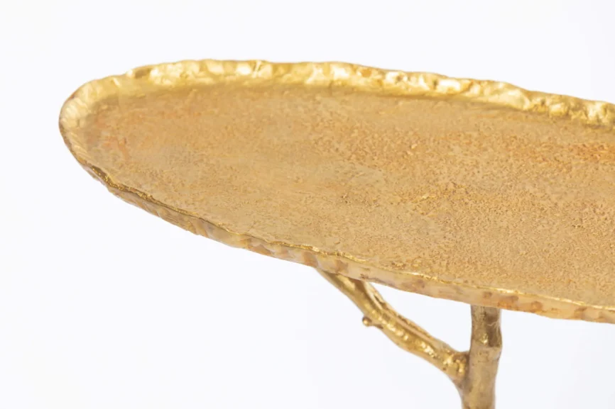 Cocktail Table Y Bronze D'Oro and Marble, 43×18×51 cm