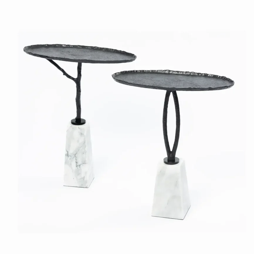 Cocktail Table Y Bronze Nera And Marble, 43×18×51 cm