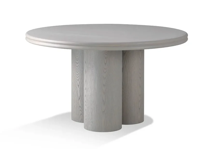 Column round dining table 132cm Latte Ash, 132×132×76 cm
