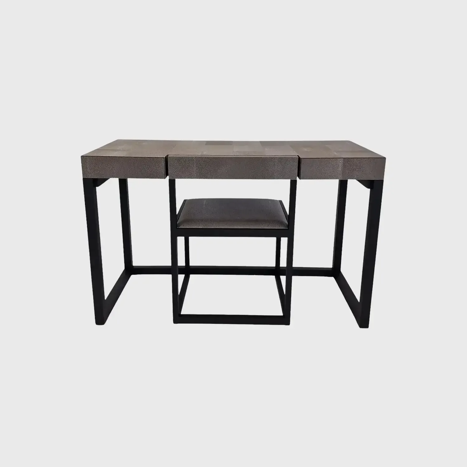 Compact Desk Grey Shagreen Leather, Grey Shagreen Leather finish