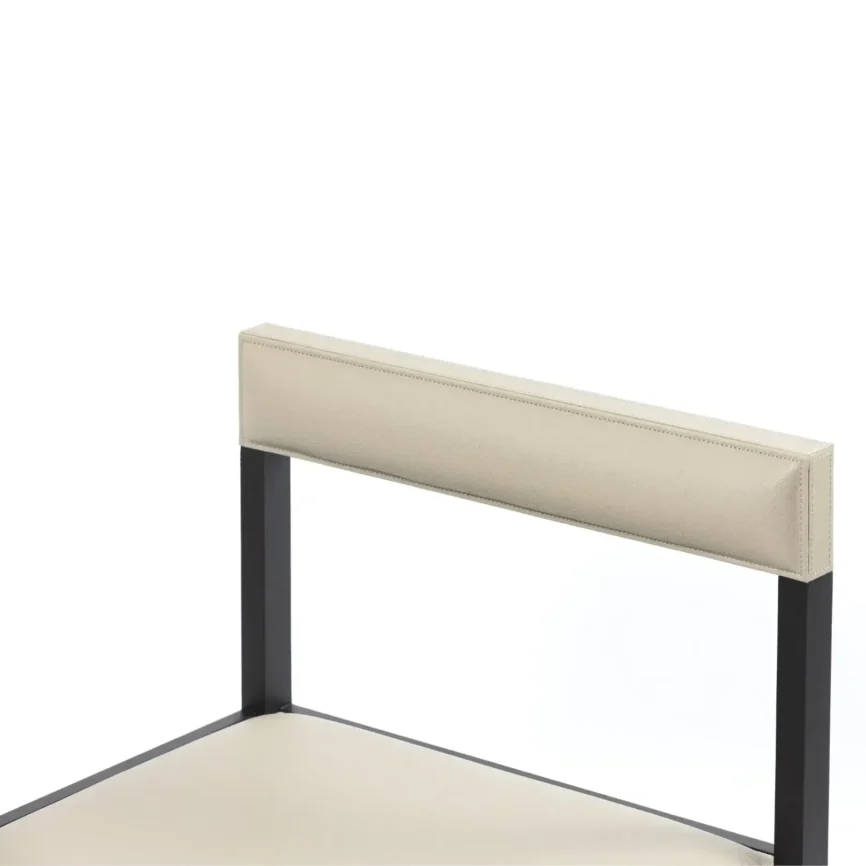 Compact Desk and Chair French Grey Leather, 120×55×75 cm