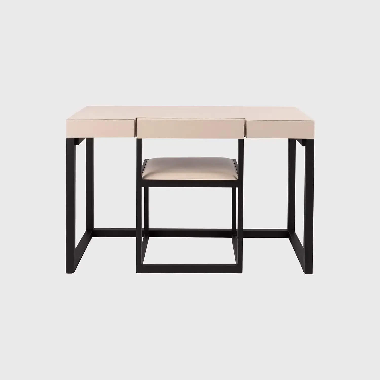 Compact Desk and Chair Pumice Leather, Pumice Leather finish