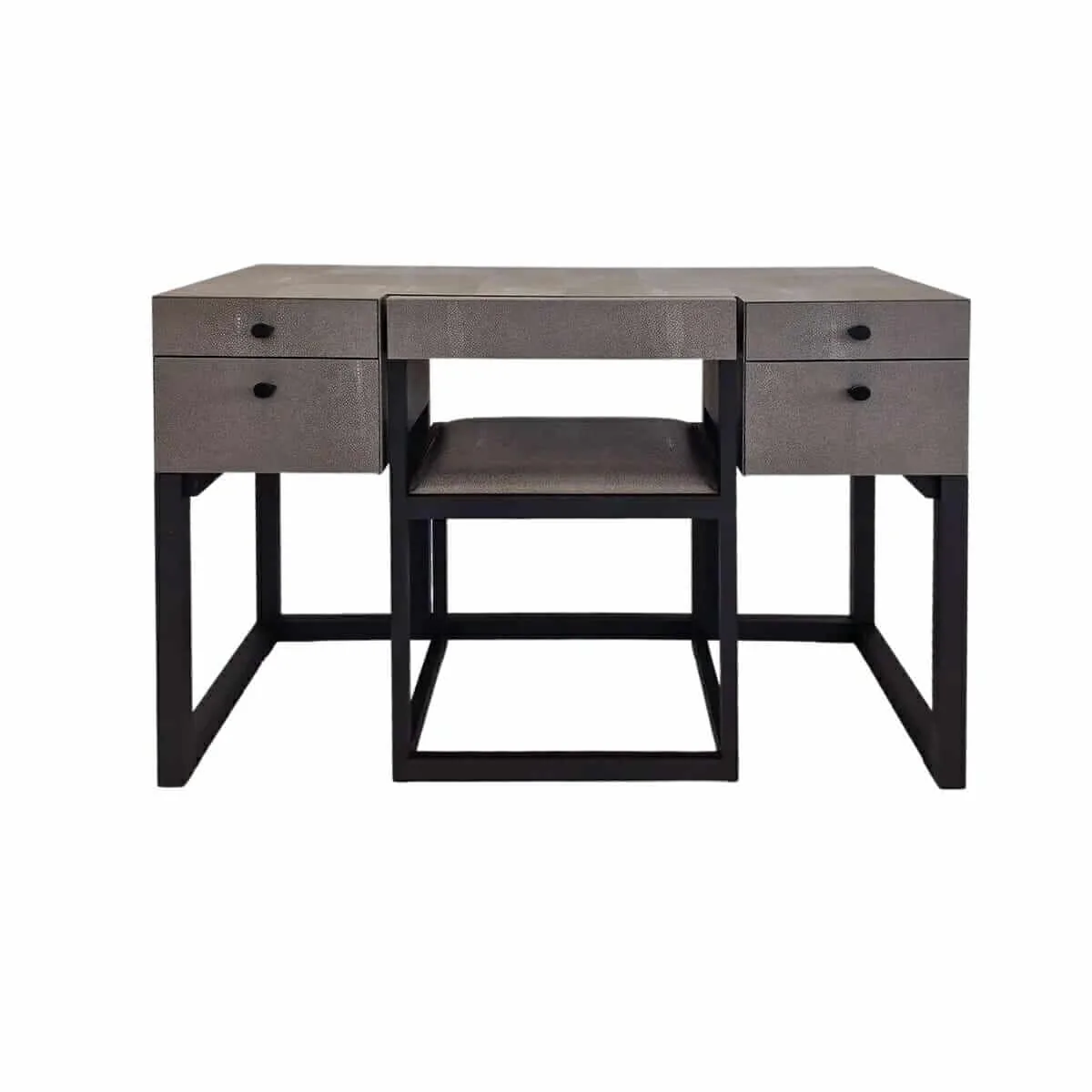 Compact Dressing Table Grey Shagreen Leather - EccoTrading Design London Compact Dressing Table Grey Shagreen Leather - EccoTrading Design London