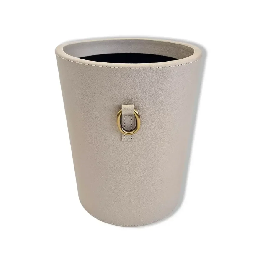 Cone Waste Bin Pumice Leather, Pumice Leather finish