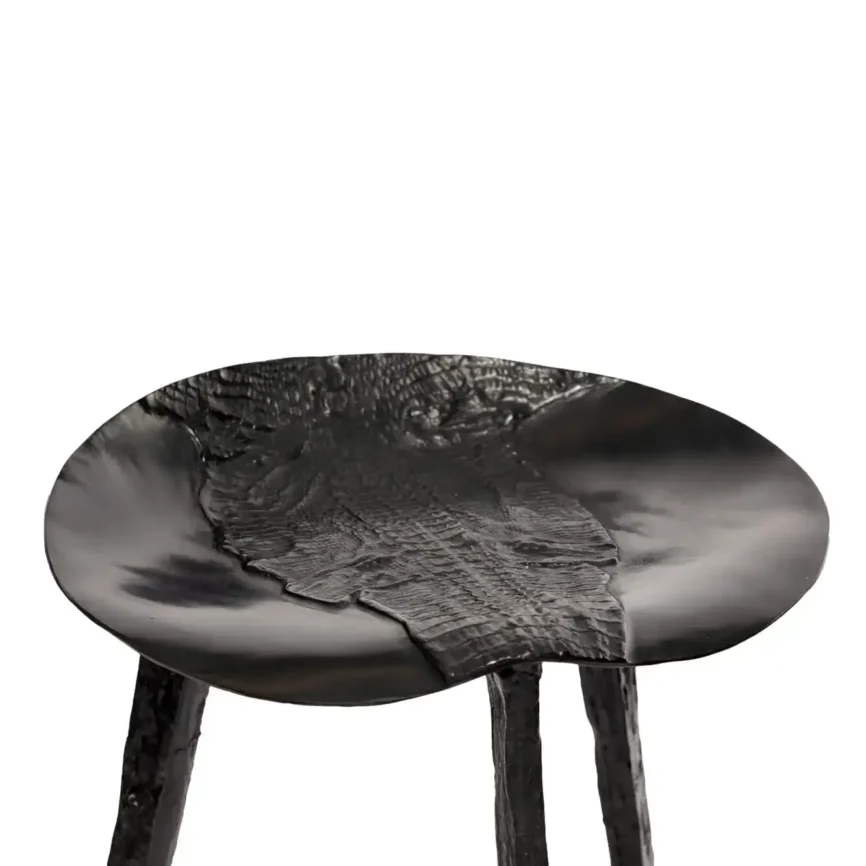 Croc Bar Stool Bronze Nera — bronze sculpture