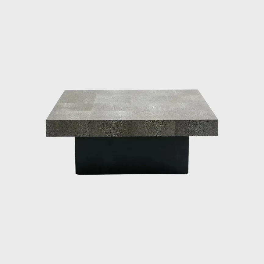 Cube Coffee Table Shagreen Leather, Shagreen Leather finish
