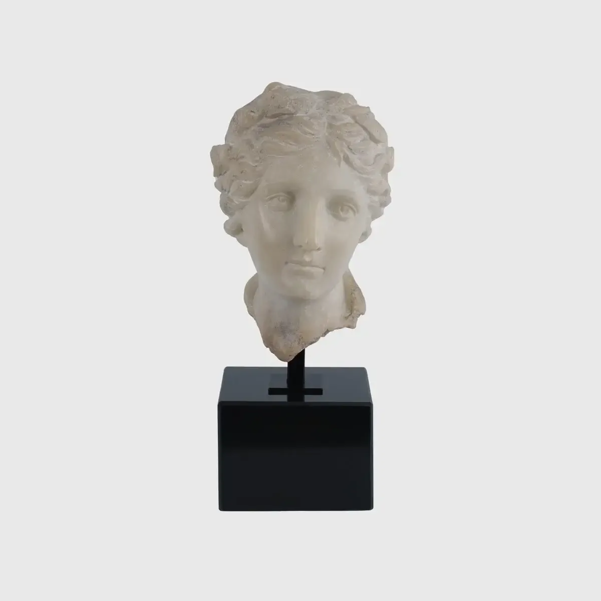 Decorative Female Marble Bust with Black Marble Base 1, 15×19×38 cm