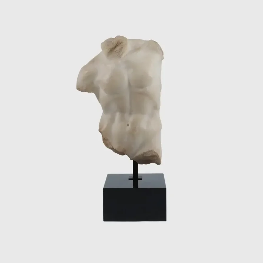 Decorative Female Marble Bust with Black Marble Base 1 — cellen stone collection