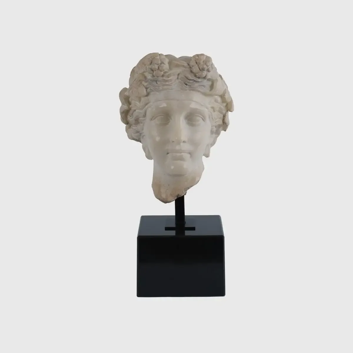 Decorative Marble Female Bust with Black Marble 2, 15×19×37 cm