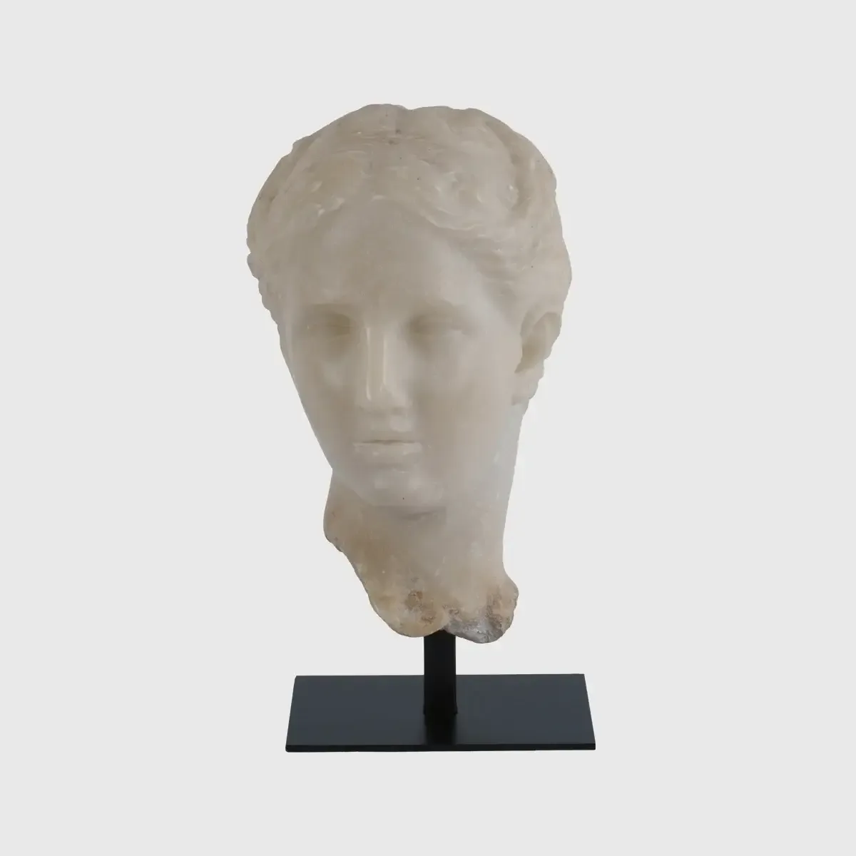 Decorative Marble Female Bust with Metal Base, 20×18×36 cm