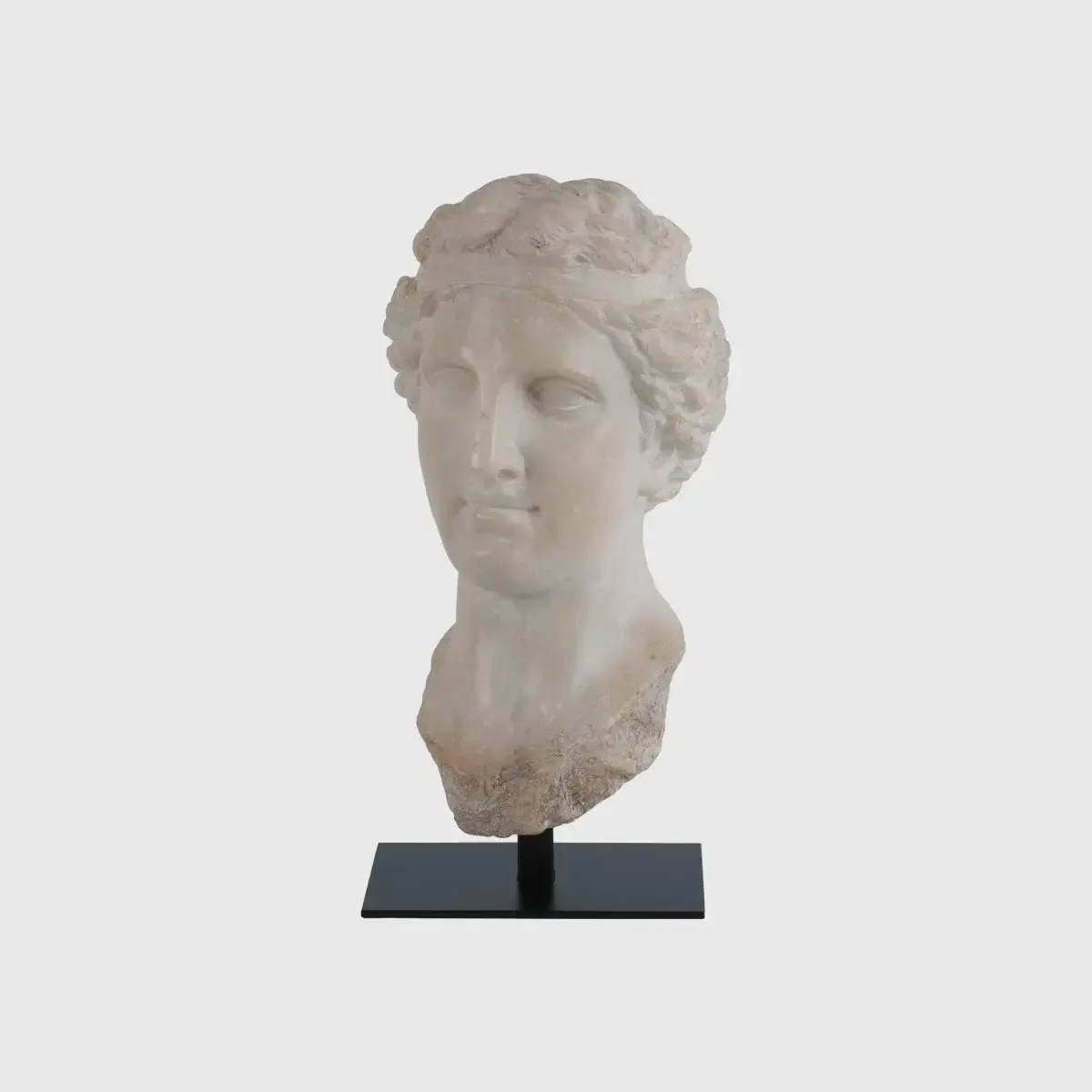Decorative Marble Taranto Bust with Black Metal Base, 20×21.5×36 cm