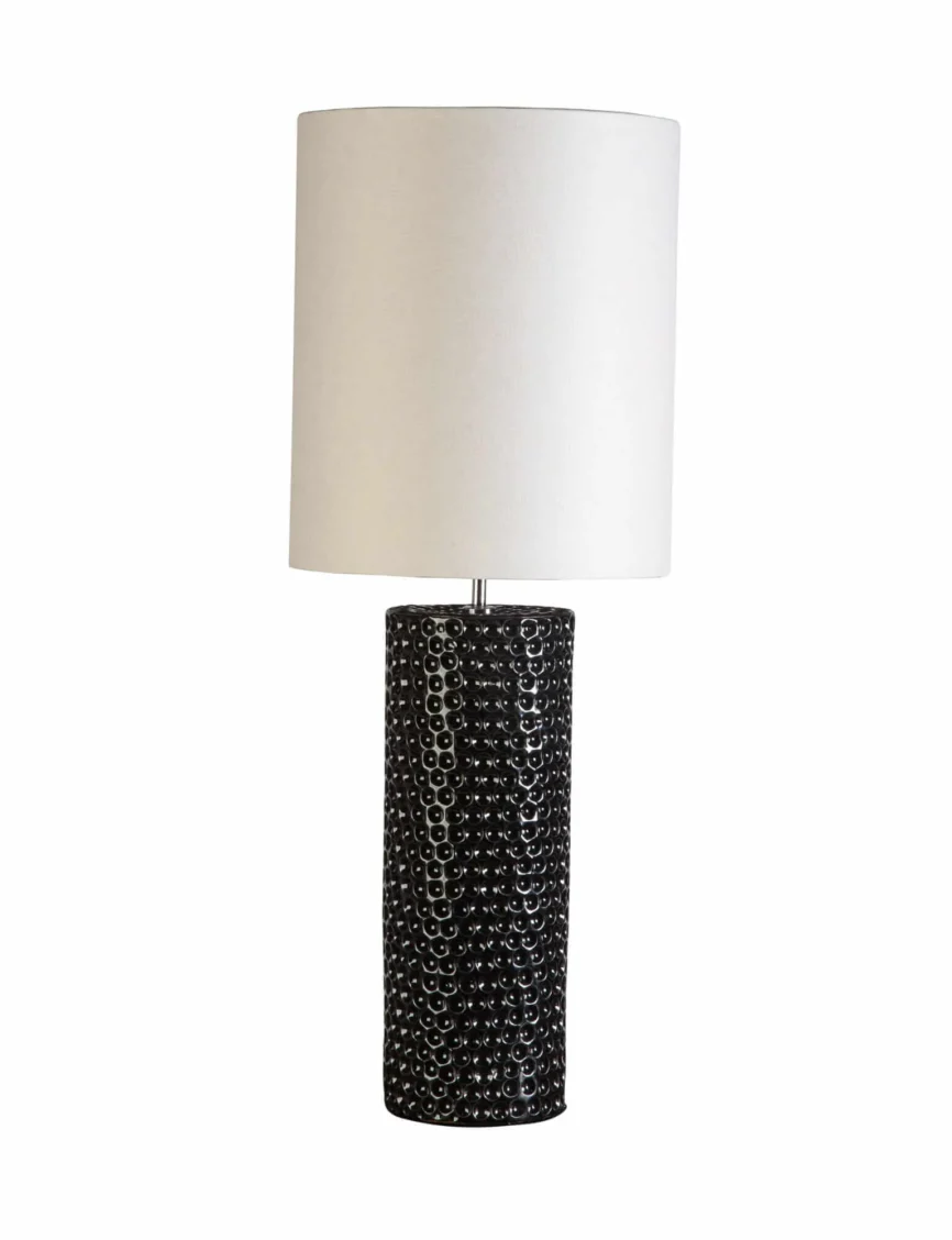 Dimple Ceramic Lamp Carbon — All lamps are supplied ex shade.