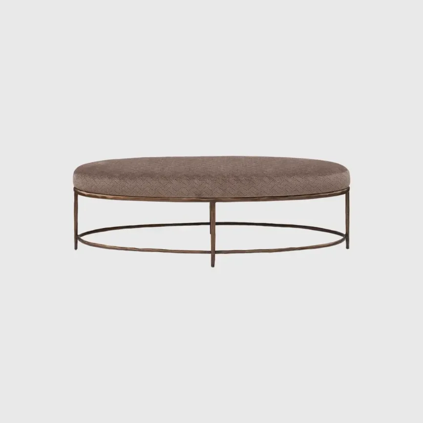 Forge Oval Bench in Bronze Dorato, Bronze Dorato finish