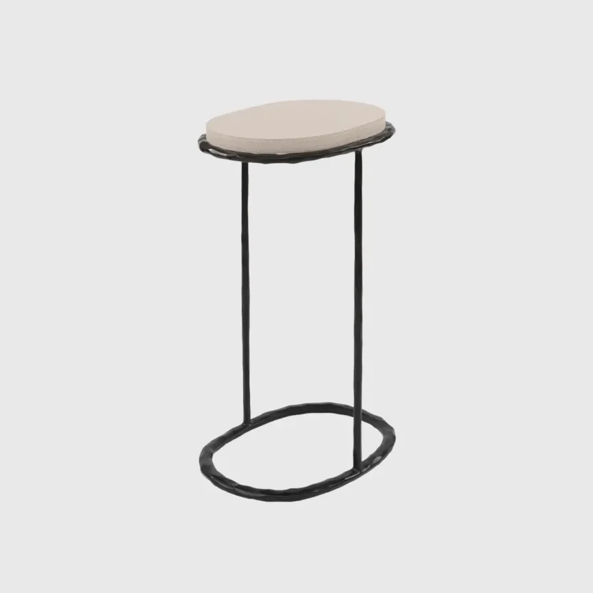 Forged Cocktail Table Bronze Nera Pumice, Pumice Leather finish